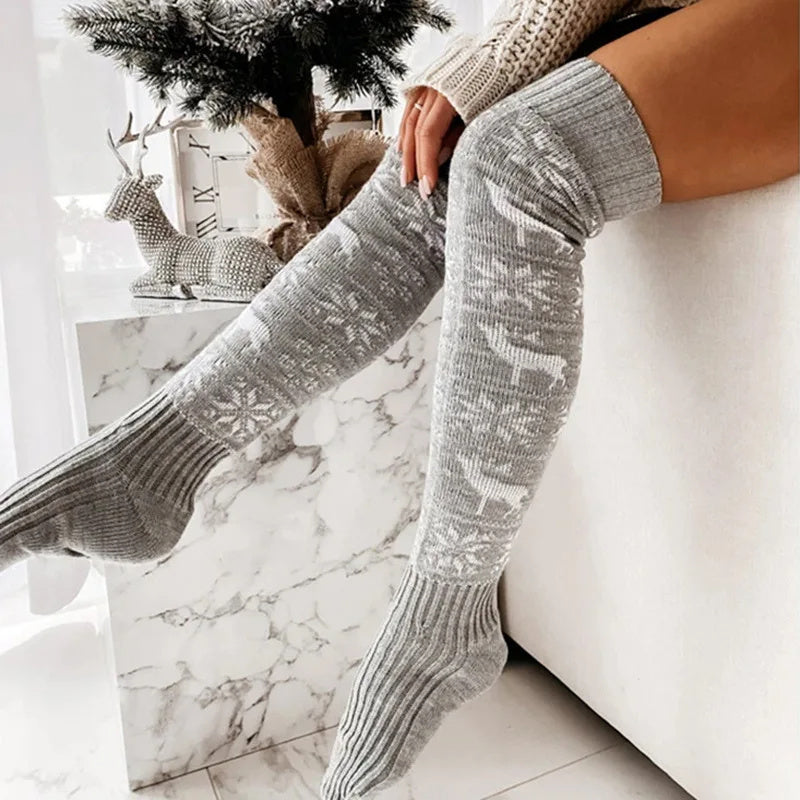 Women’s Christmas Over-Knee Socks