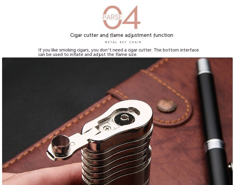 Metal Inflatable Four-straight Cigar Lighter