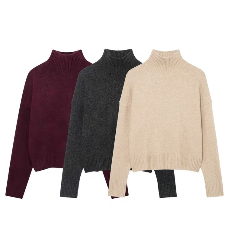 Temperamentally Soft Stand Collar Sweater