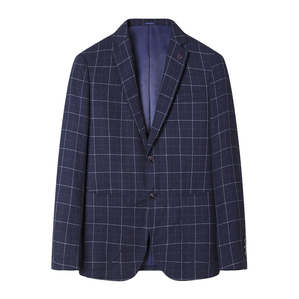 New Casual Men's Jacquard Checkered Suit